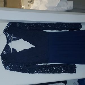 Lulu's long sleeve lace detail dress